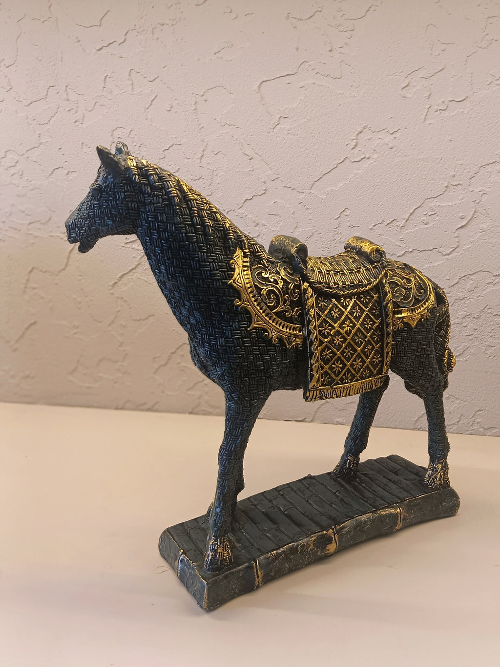 An Intricately Designed Decorative Horse Figurine Featuring Detailed Craftsmanship