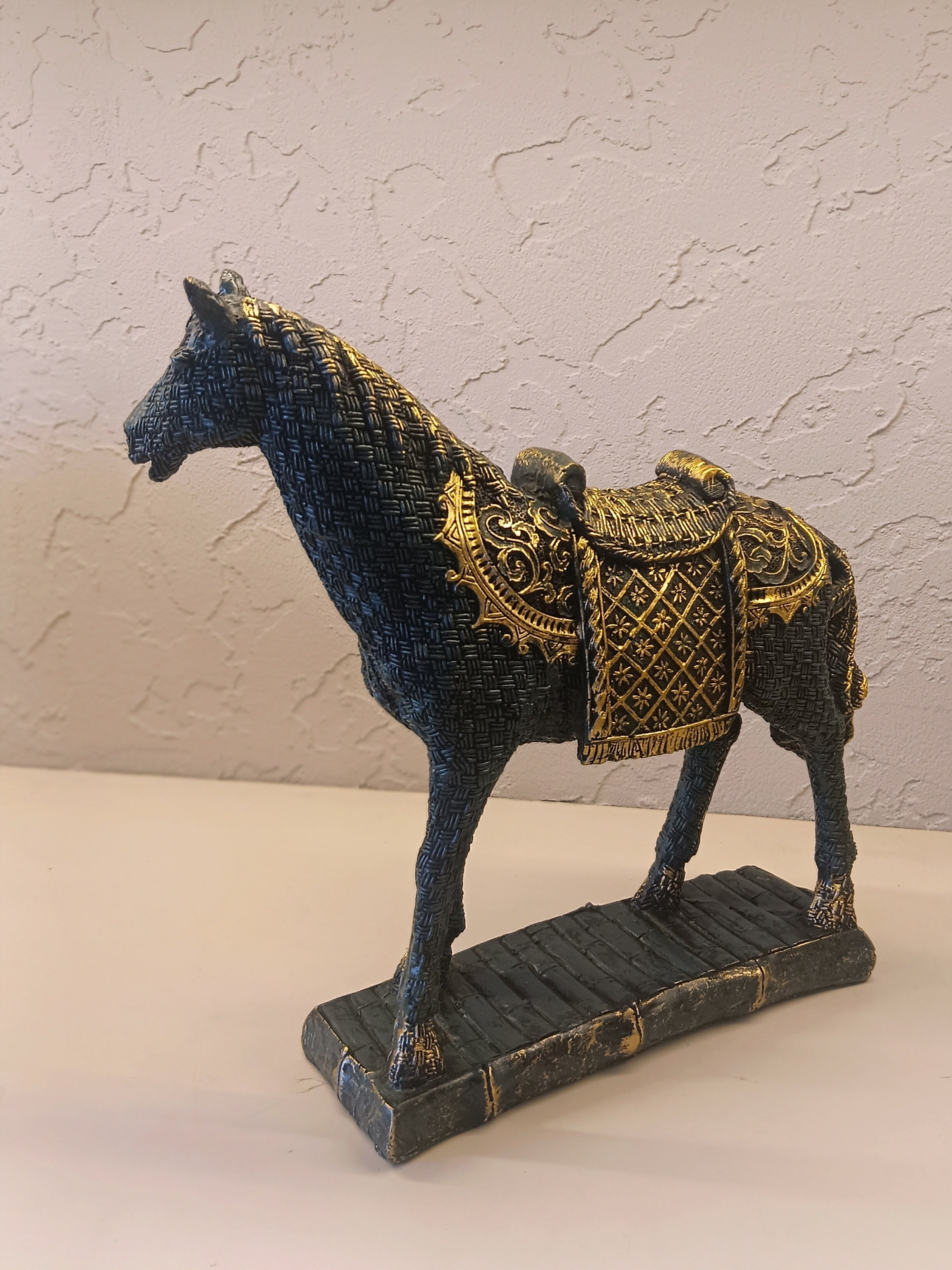 An Intricately Designed Decorative Horse Figurine Featuring Detailed Craftsmanship