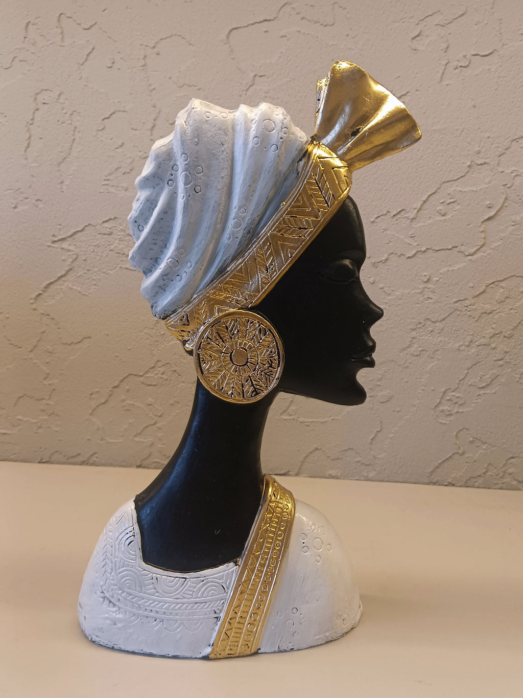 A Beautifully Crafted Pair Of Decorative Bust Sculptures Depicting Elegant African-Inspired Figures