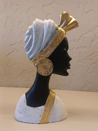 A Beautifully Crafted Pair Of Decorative Bust Sculptures Depicting Elegant African-Inspired Figures