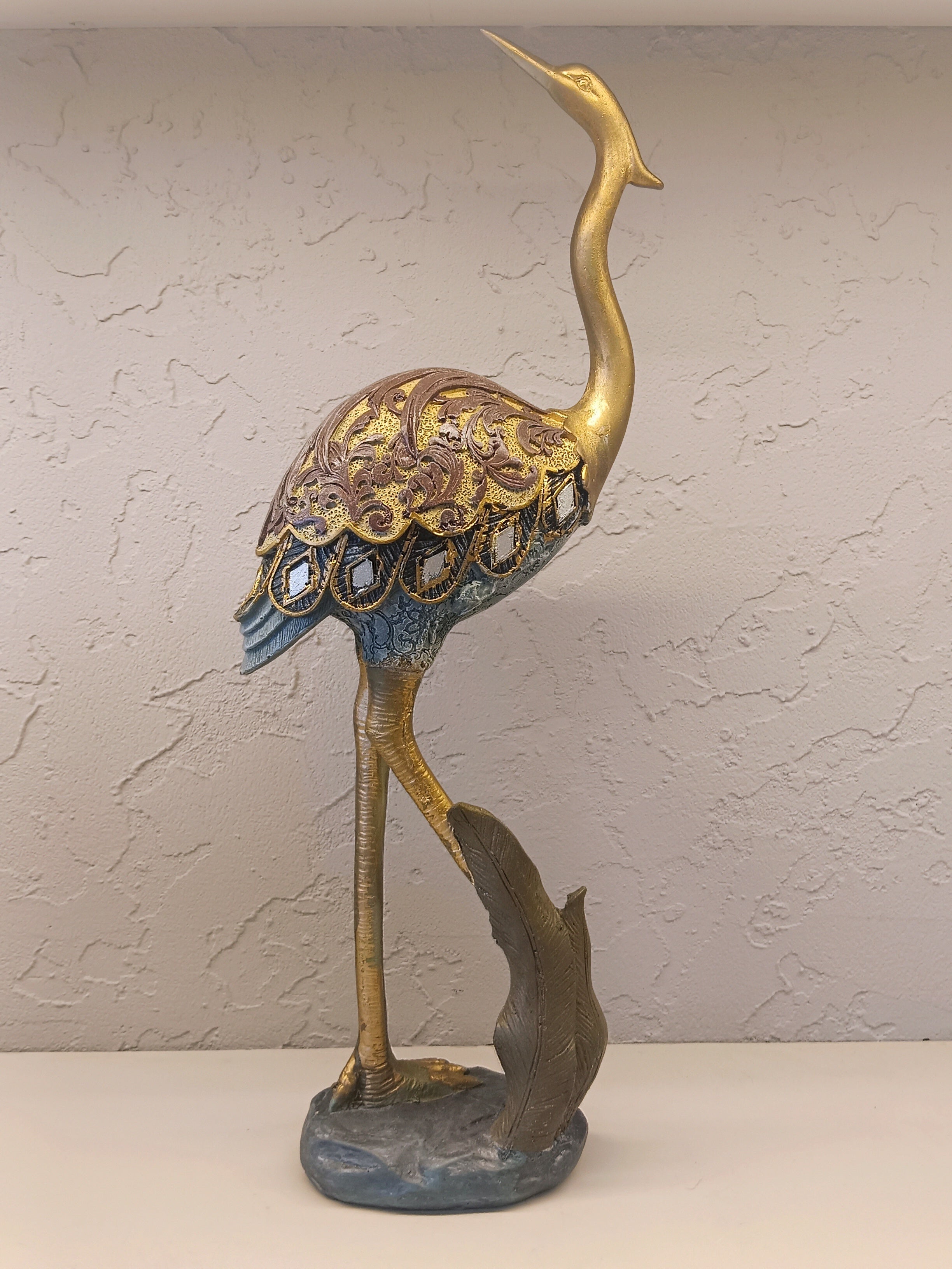 Elegant Pair Of Decorative Crane Sculptures,Symbolizing Grace, Longevity