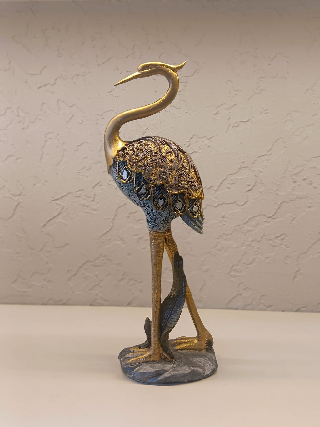 Elegant Pair Of Decorative Crane Sculptures,Symbolizing Grace, Longevity