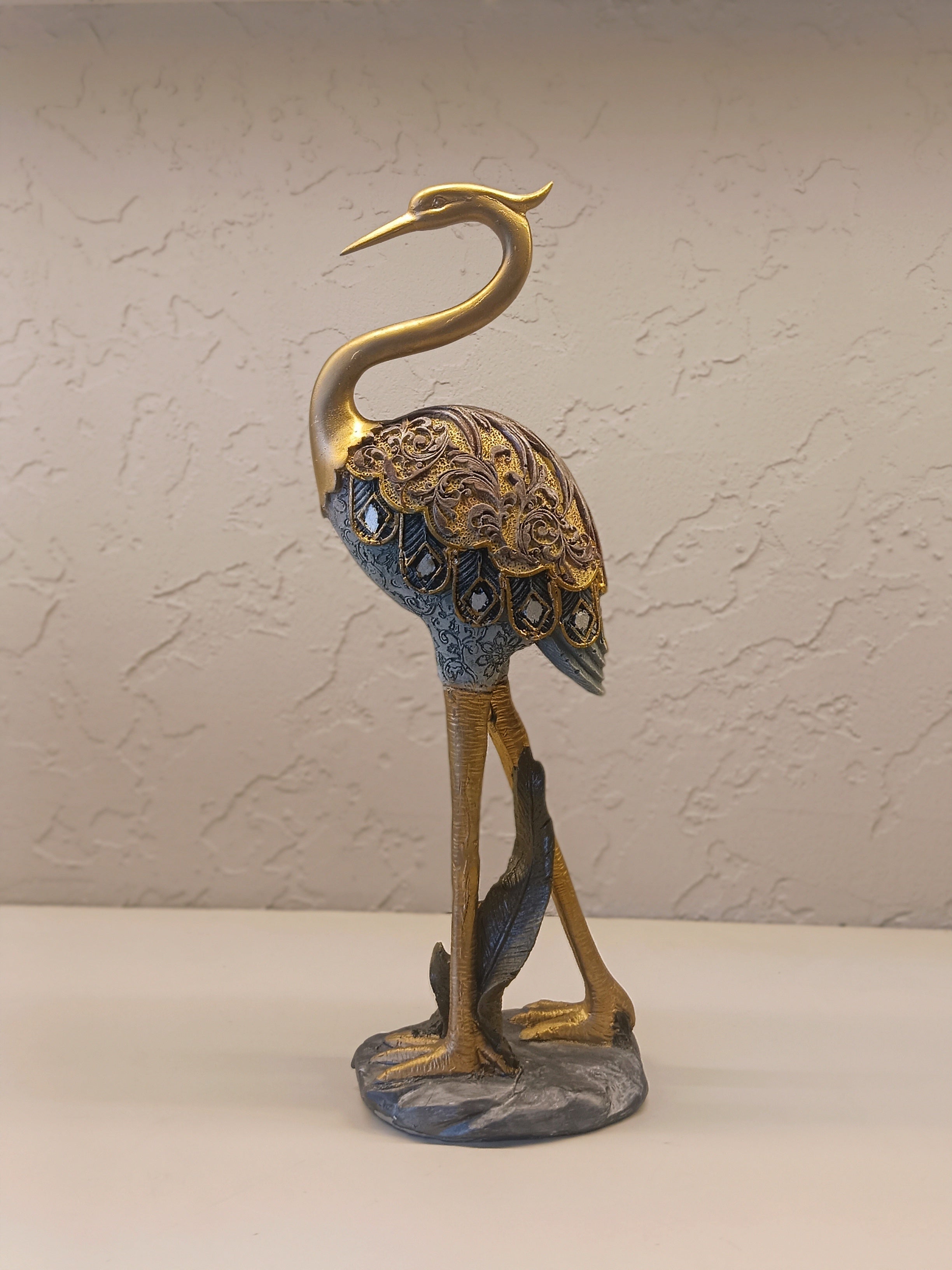 Elegant Pair Of Decorative Crane Sculptures,Symbolizing Grace, Longevity